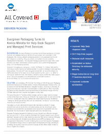 Evergreen Packaging Cover, Konica-Minolta, Uni-Copy Technologies, Konica Minolta, Lexmark, Toshiba, Copystar, KIP, LA, MS