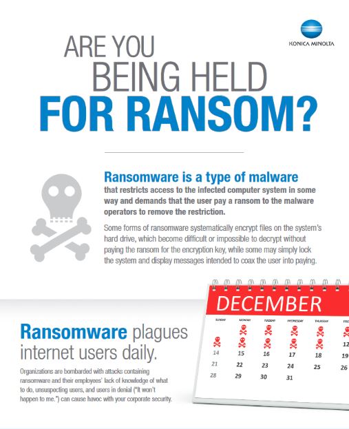 Ransomware Infographic Thumb, Konica-Minolta, Uni-Copy Technologies, Konica Minolta, Lexmark, Toshiba, Copystar, KIP, LA, MS